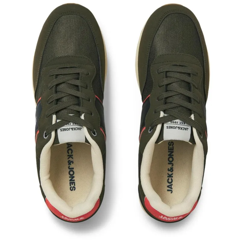 Jack & Jones Spirit Runner Trainer Olive Night - Image 2