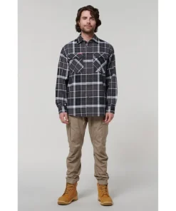 Hard Yakka Core Flannel Shirt Charcoal