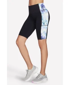 Skechers Performance GoWalk Seascape Floral 10" Bike Short Purple/Turquoise