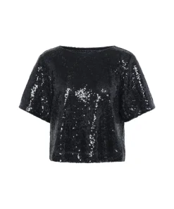 Kaffe Womens Blouse Miranda Sequin Black Deep