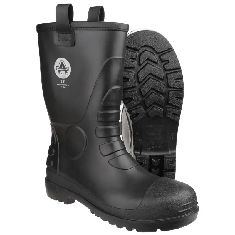 Amblers Safety FS90 Waterproof PVC Pull on Safety Rigger Boot Black - Image 2