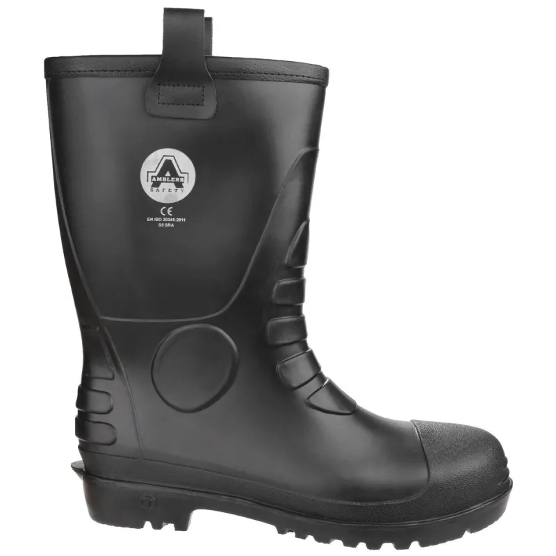 Amblers Safety FS90 Waterproof PVC Pull on Safety Rigger Boot Black - Image 3