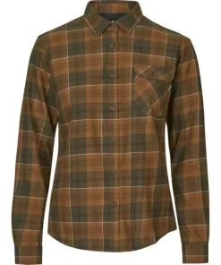 Seeland Skye Flannel Shirt Grizzly Brown/Terracotta Check