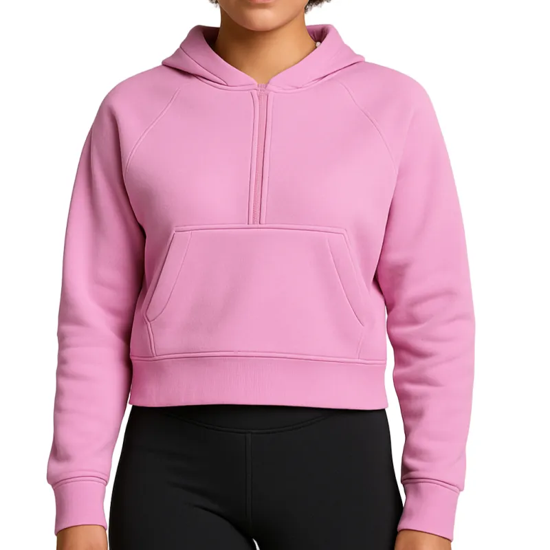 Gym+Coffee Womens Half Zip Sierra Cotton Candy