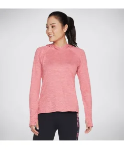 Skechers Performance Godri Brisk Escape Hooded Long Sleeve Top Red/Pink