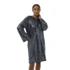 Kaffe Womens Dress Lau Sequin Dark Silver