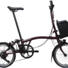 Brompton C Line eMotiq 4-Speed Electric Folding Bike - Red Plum