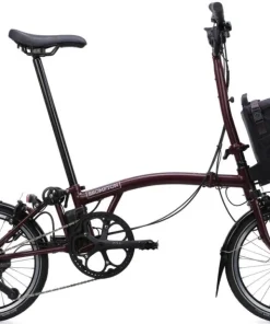 Brompton C Line eMotiq 4-Speed Electric Folding Bike - Red Plum