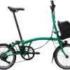 Brompton C Line eMotiq 4-Speed Electric Folding Bike - Palm Green