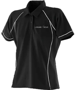 Leisure Focus Womens Polo Top: Black/White
