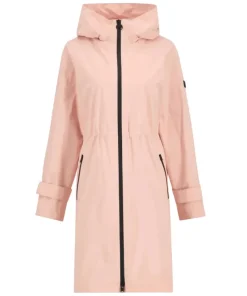Barbour International Womens Coat Longline Kyra Waterproof Desert Pink