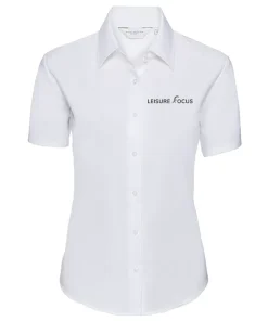 Leisure Focus Short Sleeve Blouse: White