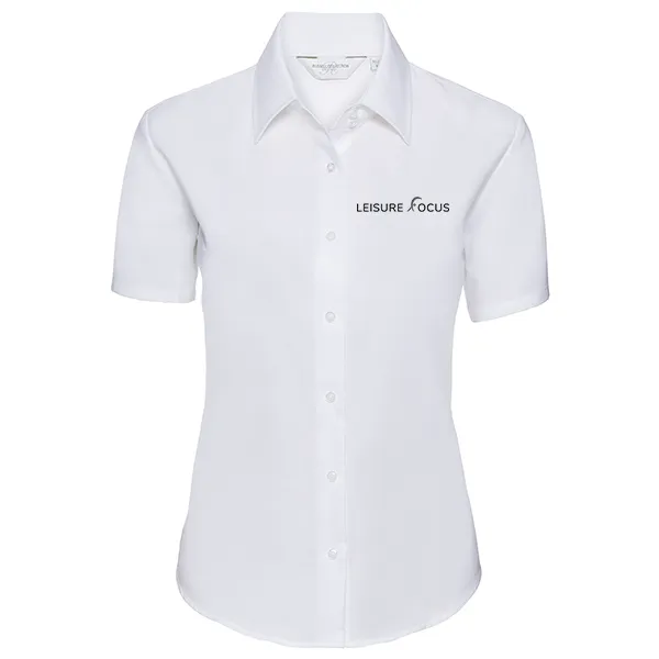 Leisure Focus Short Sleeve Blouse: White