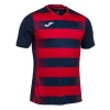 Joma Europa V Junior S/S Football Shirt: Navy/Red