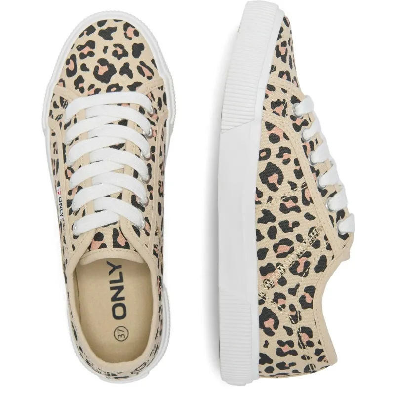 ONLY ONLNICOLA SNEAKER Cream/Leopard - Image 3