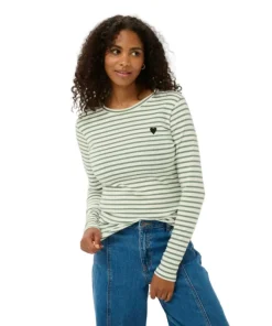 Kaffe Womens KALiddy T-Shirt Chalk/Sea Spray