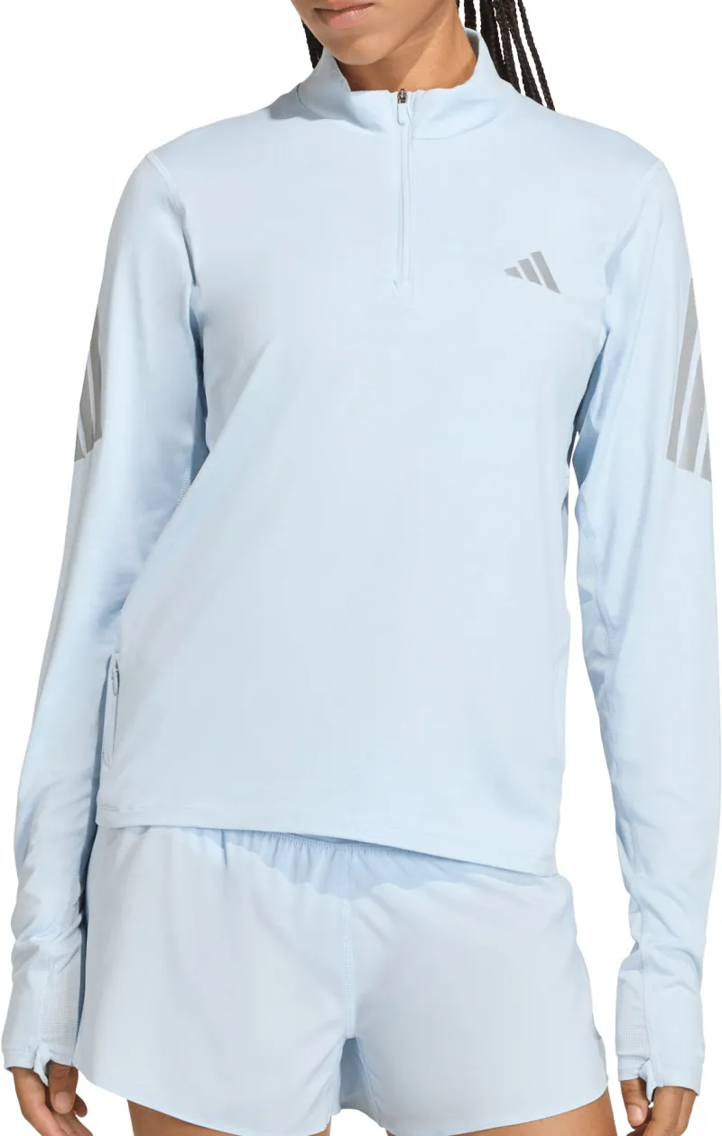 adidas Adi365 Iconic Half Zip Long Sleeve Womens Running Top - Blue