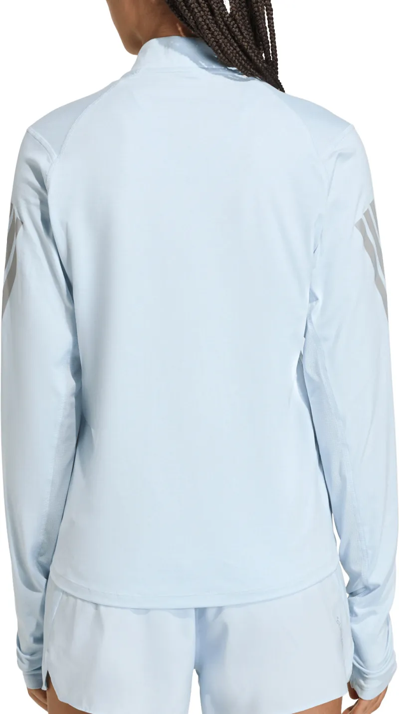 adidas Adi365 Iconic Half Zip Long Sleeve Womens Running Top - Blue - Image 2