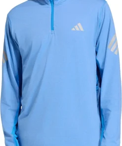 adidas Adi365 Iconic Half Zip Long Sleeve Mens Running Top - Blue