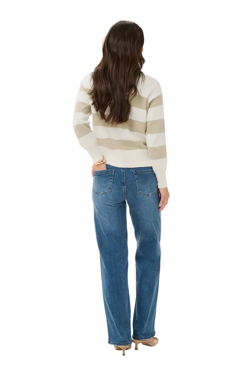 Kaffe Womens KAharriet Knit Pullover Chalk/Feather Stripe - Image 2