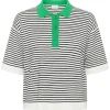 Kaffe Womens KAlizza Polo Shirt Chalk/Black Fine Stripe