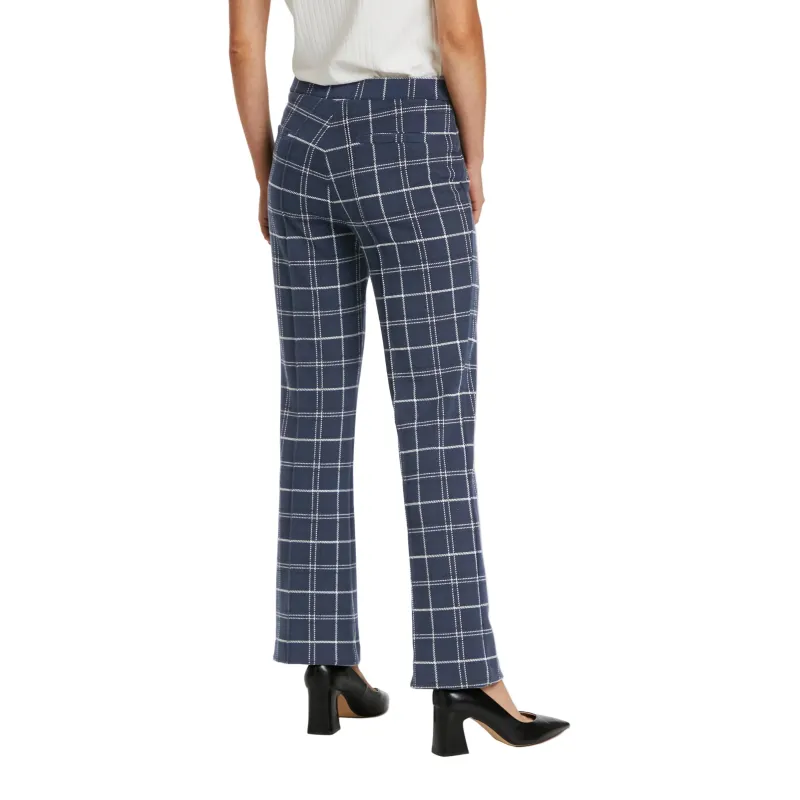 Part Two Womens Pontas Trousers Mini Dark Navy Check - Image 3