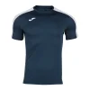 Joma Academy III Junior S/S Football Shirt: Navy/White