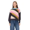 Numph Womens Pullover Suri Multi Stripe Obsidian