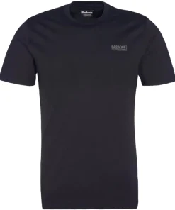 Barbour International Mens T-Shirt Small Logo Black/Pewter