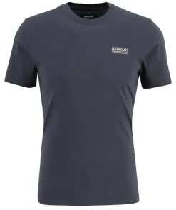 Barbour International Mens T-Shirt Small Logo Storm Grey