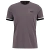 Barbour International Mens T-Shirt Deep Cuff Evan Tipped Aluminium