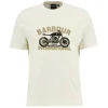 Barbour International Mens T-Shirt Shifter Graphic Print Whisper White