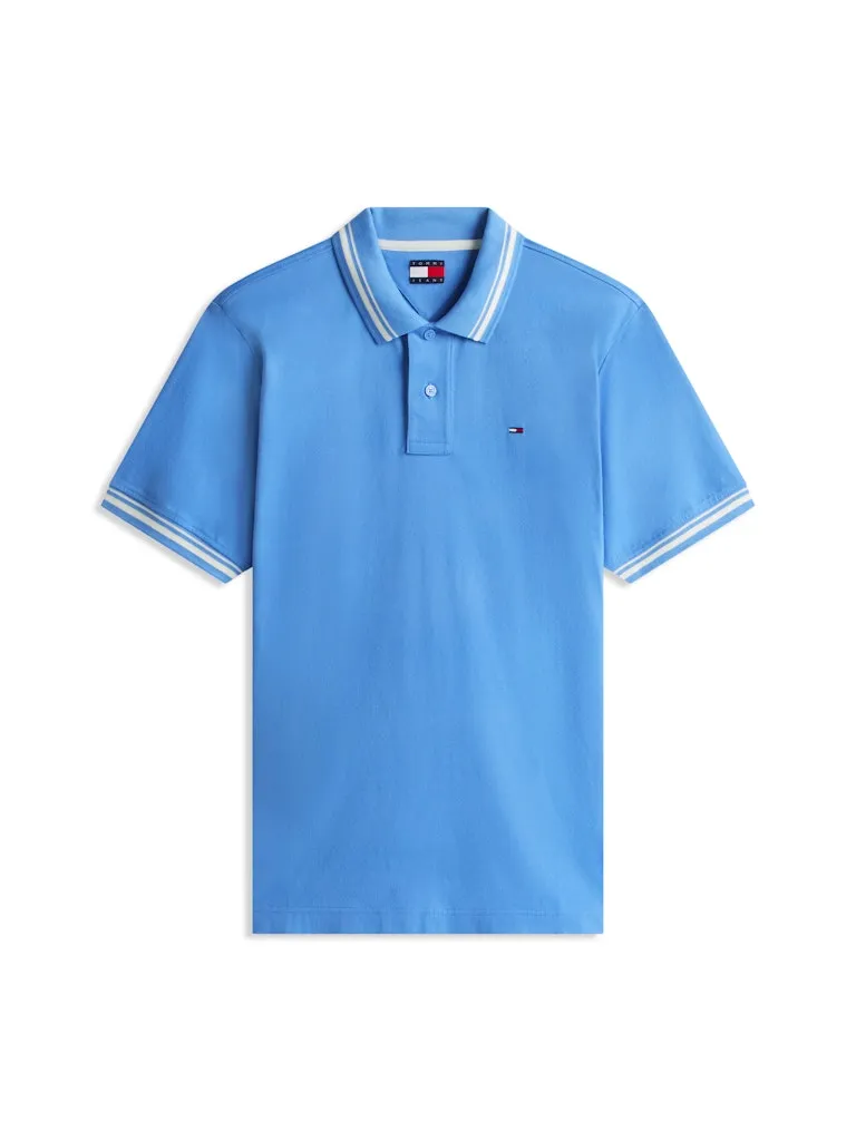 Tommy Jeans Mens Polo Regular Tipped Blue Twilight
