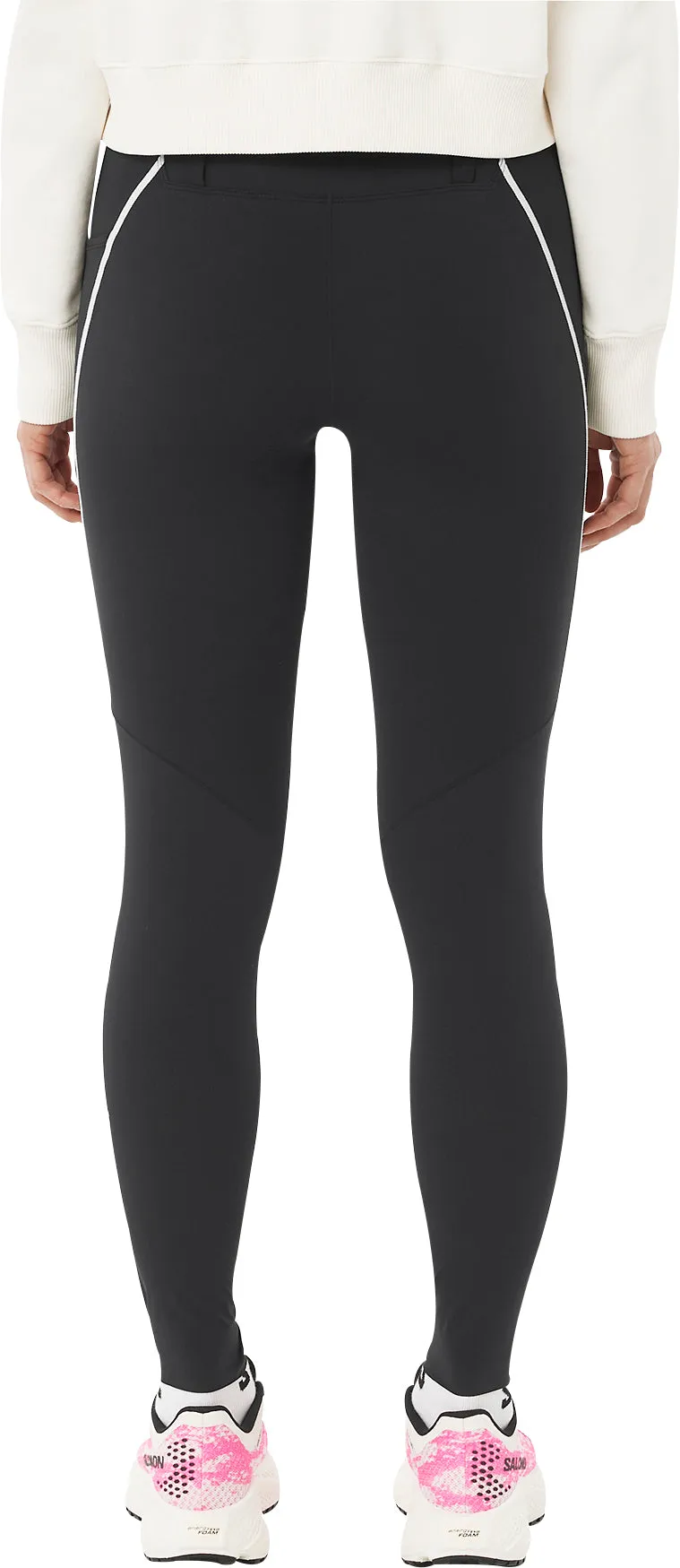 Salomon Stow Womens Long Running Tights - Black - Image 2