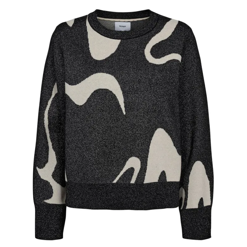 Numph Womens Pullover Mitzy Caviar