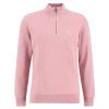 Barbour Mens Cotton Half Zip Knitted Jumper Pink