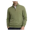 Barbour Mens Cotton Half Zip Knitted Jumper Laurel Green