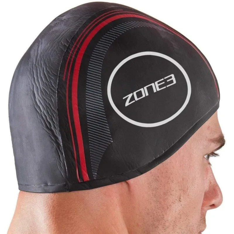 Zone3 Neoprene Strapless Swim Cap - Black - Image 2