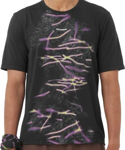 Salomon SHAKEout Core Graphic Short Sleeve Mens Running Top - Black