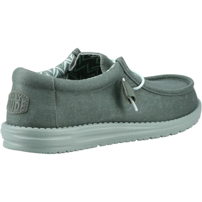 HEYDUDE Wally Canvas Shoe Duck Green/Iceberg Green - Image 2