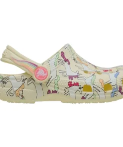 Crocs Girls Classic Unicorn Graphic Clog Yellow Light