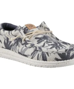 HEYDUDE Wally Palm Jute Shoes Egret/Cloud Blue