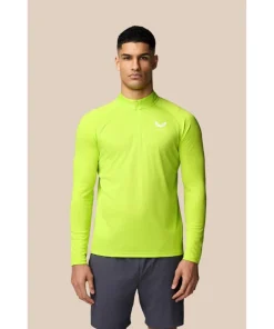 Castore Adapt 1/4 Zip Top Acid Lime/White