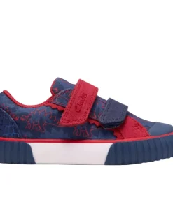 Clarks Boys Canvas Shoe Foxing Tri T Navy/Red