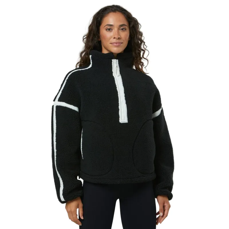 Gym+Coffee Womens Half Zip Industry Black
