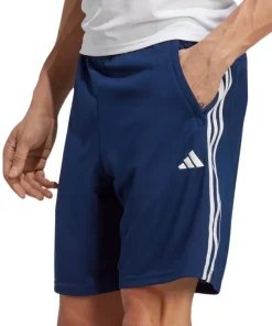 adidas Train Essentials Pique 3 Stripes Mens Training Shorts - Blue
