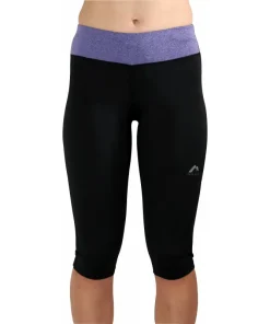 More Mile Marl Womens 3/4 Capri Running Tights - Black