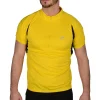 More Mile Short Sleeve Half Zip Mens Cycling Jersey - Yellow