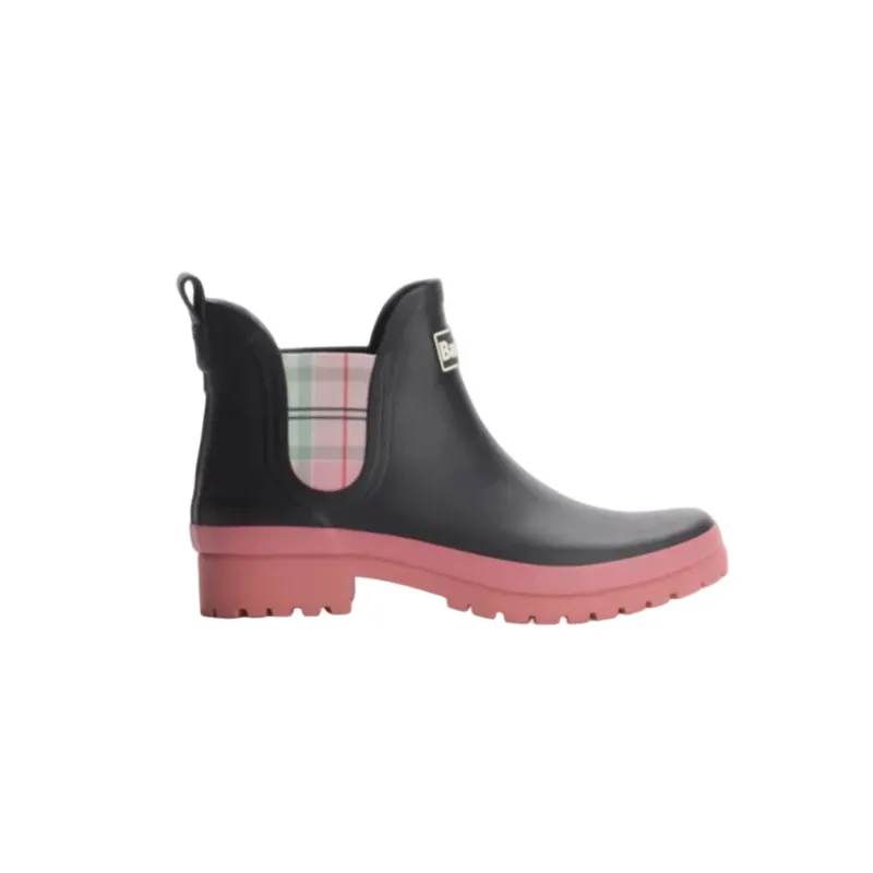 Barbour Womens Wellington Boot Mallow Navy/Cherry - Image 2