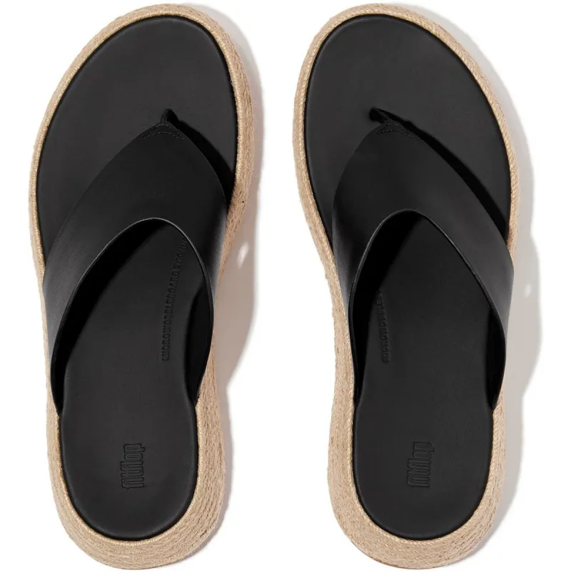Fitflop F-Mode Toe Post Espadrille Black - Image 3